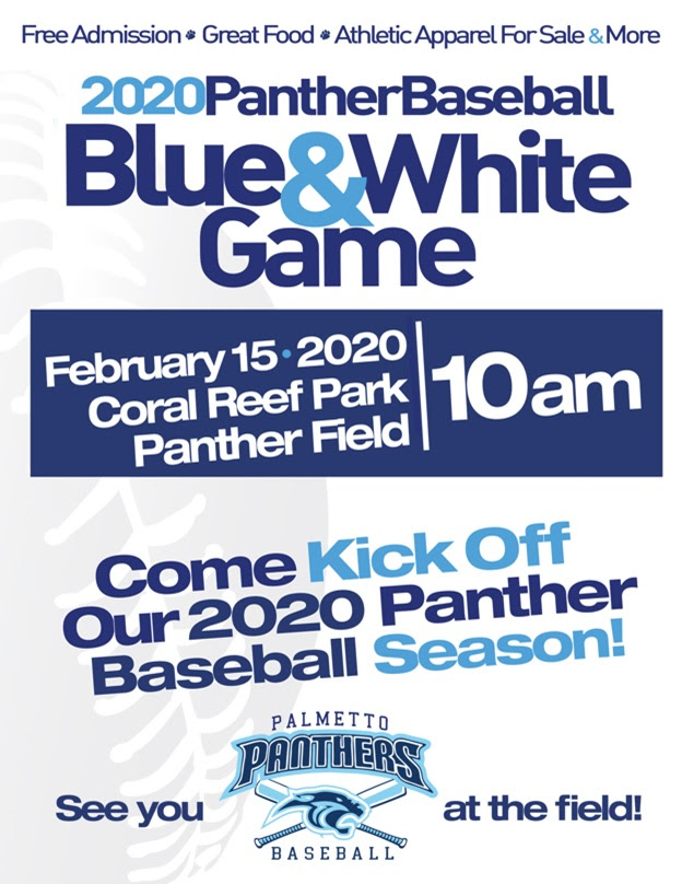 Blue and White Game Flyer