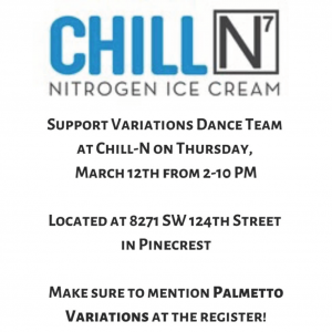 Variations Fundraiser @ Chilln Nitrogen Ice Cream | Pinecrest | Florida | United States