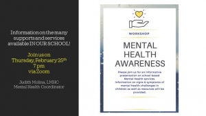 Mental Health Awareness Talk @ ZOOM