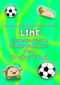 LIME Fundraiser for Girls Soccer @ Lime Fresh Mexican Grill - Dadeland