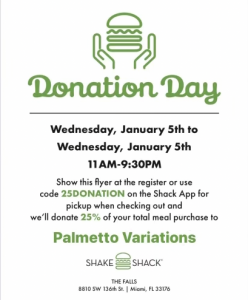 Variations Shake Shack Fundraiser @ Shake Shack at the Falls | Miami | Florida | United States