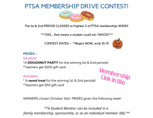 PTSA Classroom Membership Contest